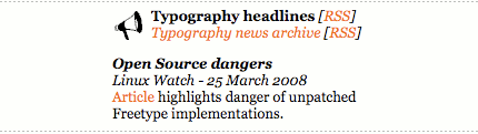 Screen snippet showing the MS Typo News article
